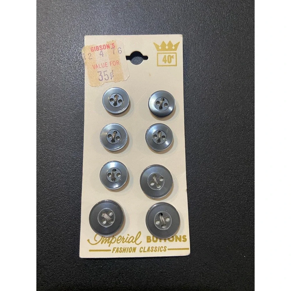 Imperial Buttons Fashion Classics 8 Count Dark Gray 4 Hole Button Set